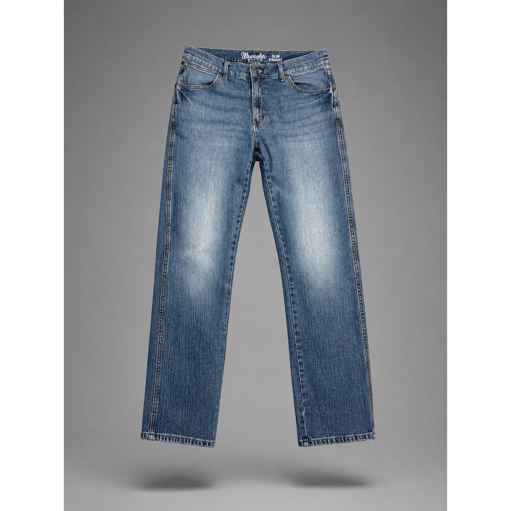 Wrangler Retro Slim Straight Jeans Mens Medium Wash Denim Pants WPT88MS